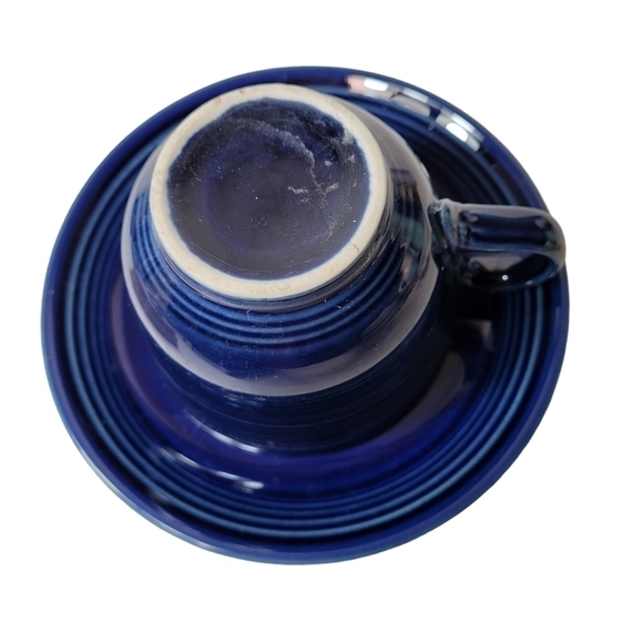 Homer Laughlin Cobalt Blue Fiestaware Cup and Saucer Set - Picture 6 of 8
